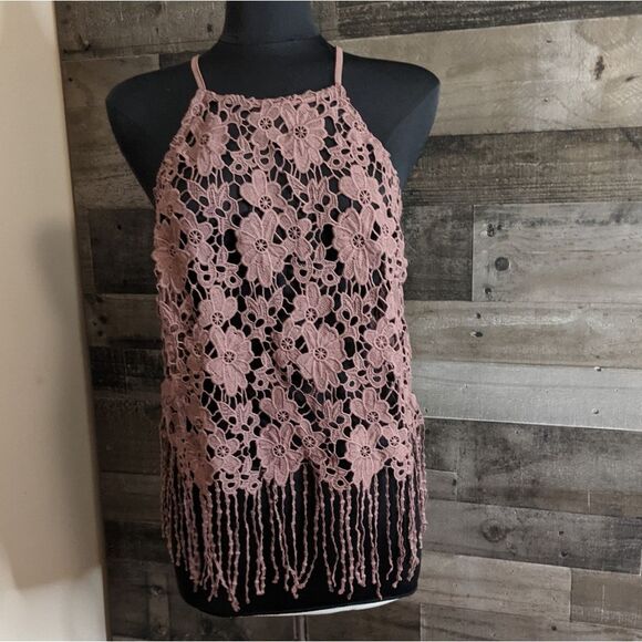 It's Pink lace boho top L - Picture 2 of 5